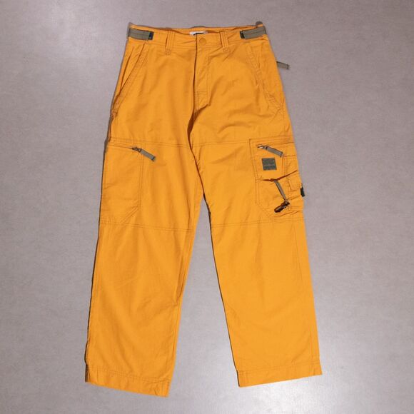 Vintage Old Navy Y2K Baggy Wide Leg Utility Cargo Pants Orange 30x30 Outdoors - Picture 1 of 9